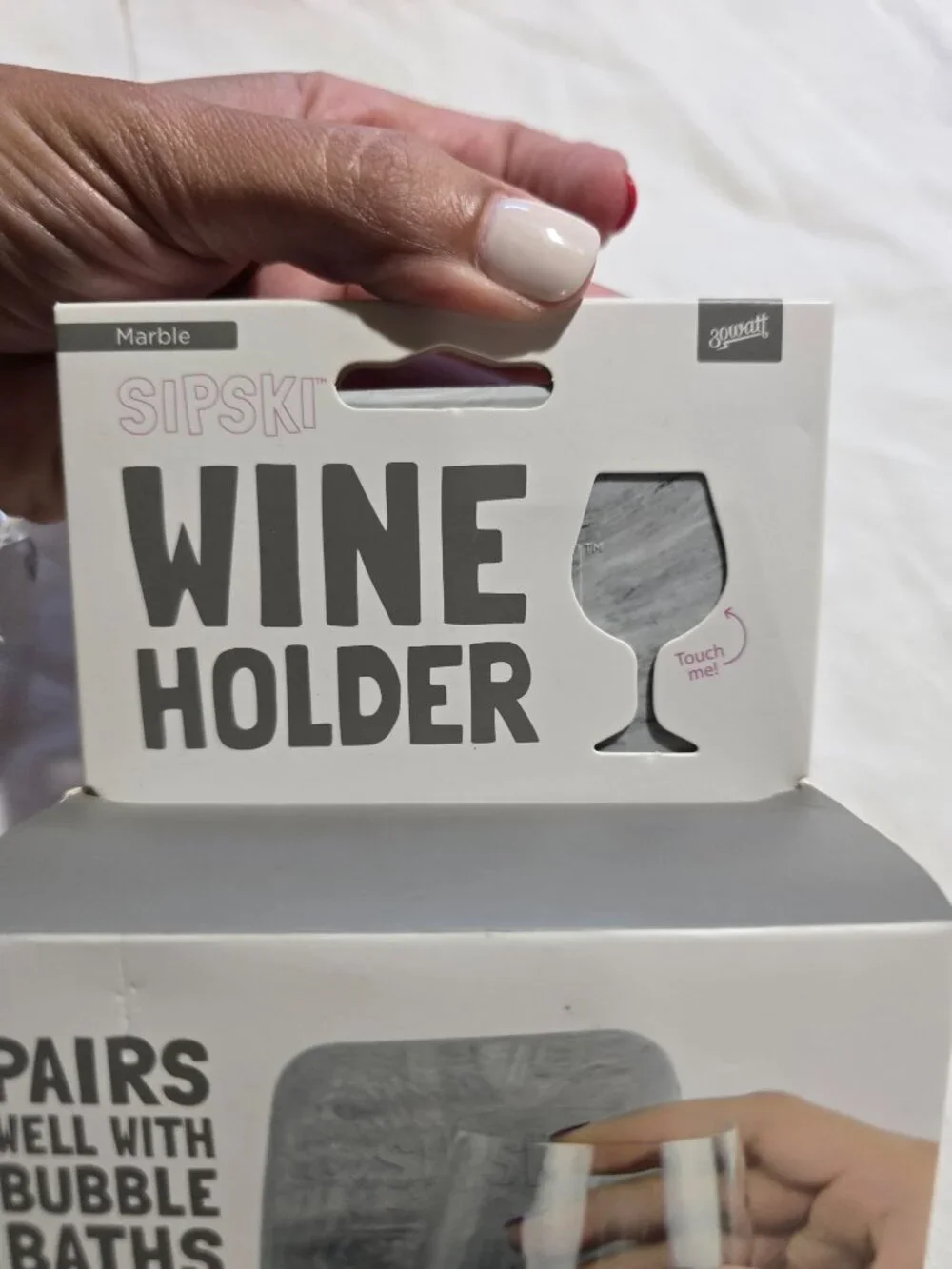 Sipski Wine Holder - Marble Design - 30Watt Patented Grip Technology - NWT